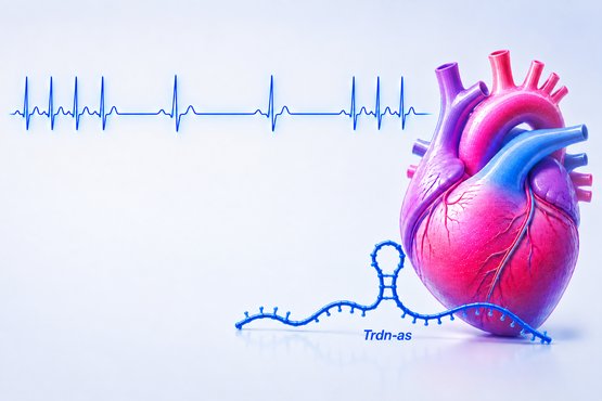 The non-coding RNA TRDN-AS plays an important role in maintaining a stable heart rhythm. It regulates the formation of various variants of the protein triadin and thereby influences calcium release in heart muscle cells. If TRDN-AS levels are reduced, this can disrupt calcium regulation and increase the risk of arrhythmias.